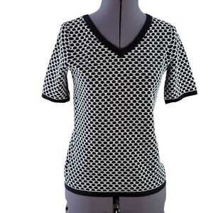 NWOT Talbots Geometric Short Sleeve Sweater Sz P